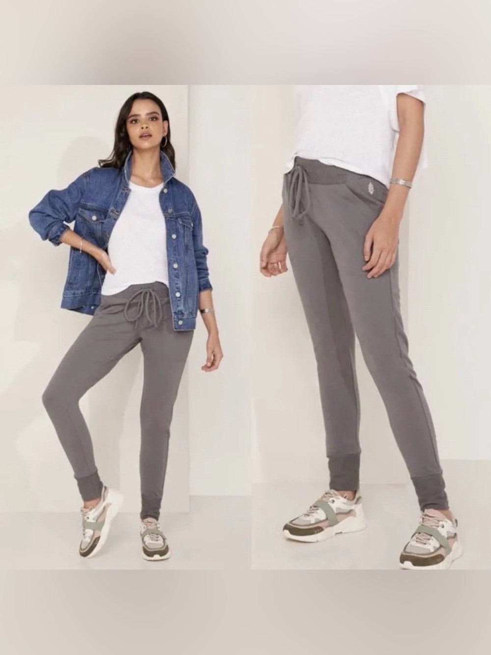 Free People Movement Sunny Skinny Sweatpants Womens Small Gray Excellent Joggers